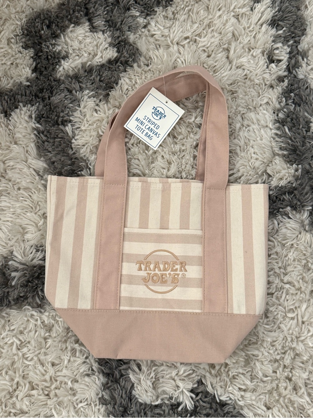 Tan Stripe Trader Joe’s Canvas Tote Bag